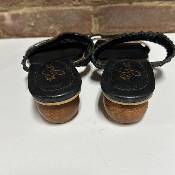 42 Gold Naya Tan and Black Leopard Pony Hair Slide Sandals Size 9 - Picture 5 of 9